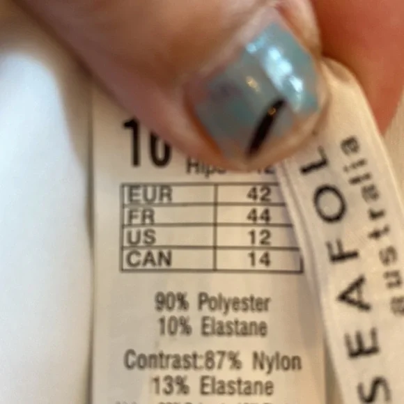 Seafolly summer vibe hipster bikini bottoms white black US 12 - Picture 8 of 8